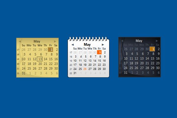 desktop calendar gadget windows 10